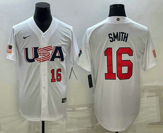 Mens USA Baseball #16 Will Smith Number 2023 White World Baseball Classic Stitched Jersey,We sell and wholesale Mens USA Baseball #16 Will Smith Number 2023 White World Baseball Classic Stitched Jersey on line form chian!